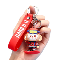 Porte-clés PVC personnalisé tendance pour le ski, pendentif multicolore créatif en plastique souple, figurine de dessin animé, cadeau ludique, imprimé en typographie pour entreprise