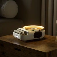 KUANGXIANG Pemutar CD Retro Portabel Speaker Bluetooth Radio FM Lampu Slot Kartu TF Layar HD untuk Pecinta Musik