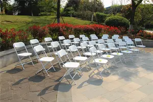 Top Quality Dining Restaurant Banquet Cheap Plastic Chair Wholesale White Used Resin Folding Chair For Banquet Events