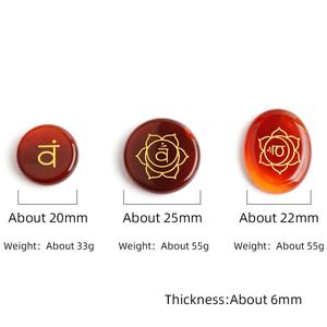 Agate précieuse en cristal naturel sculptée sept chakras énergie pierre de guérison ensemble forme ronde 7 chakras - Product Image 5