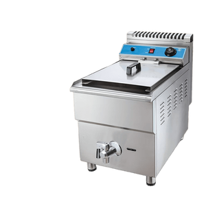 Freidora de gas de doble quemador para uso comercial, control preciso de temperatura y calentamiento rápido para freír en aceite. - Product Image 1