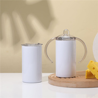Entrepôt américain livraison gratuite gobelet à double paroi en acier inoxydable 12oz pour enfants gobelet à sucette vierge à sublimation avec double couvercle