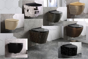 Sliver mạ màu Thiết bị vệ sinh treo tường nhà vệ sinh WC phòng tắm sang trọng treo tường nhà vệ sinh gốm - Product Image 4