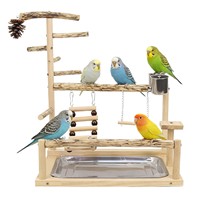 Perchoir en bois naturel pour perroquet, branche non traitée, bâton de perchoir pour oiseaux, à fixer sur cage, convient aux ara, gris africain, cockatiel, conure, budgerigar