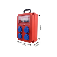Caja de Conexiones de Plástico Impermeable, 4 Tomas, 2x10A, 2x16A, 5 Pines, 30mA, RCD, 1P+N, 63A, IP65, 220V, Caja de Distribución para Exteriores