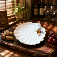 Assiette à Dessert en céramique en forme de coquillage à vendre