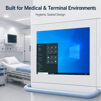 Monitor Industrial Táctil de 12.1 y 15 Pulgadas a Prueba de Polvo, con Montaje VESA en Pared, Retroiluminación LED, para Terminales Médicos y de Venta