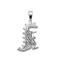 Collier pendentif dinosaure en gros, bijoux hip-hop CZ glacés pour hommes