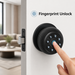 Tuya Kunci Kenop Pintu Sidik Jari Cerdas Kata Sandi Kunci Elektronik Tanpa Kunci Biometrik untuk Rumah Kamar Tidur Kantor Apartemen Hotel - Product Image 6