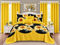 En stock : Ensemble de literie 8 pièces avec rideaux assortis, taille Queen et King, drap et taies d'oreiller imprimés