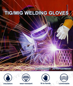 Guantes de soldadura MIG TIG, resistentes al calor, cómodos, resistentes a la abrasión, color negro - Product Image 2