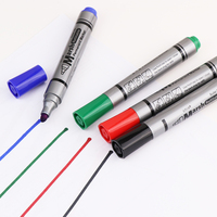 Stylo marqueur de peinture permanent noir imperméable à l'eau marqueurs de pneus à pointe plate séchage rapide Signature fournitures de papeterie promotionnelles colorées