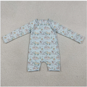 Traje de Baño Enterizo Azul con Diseño de Animales de Granja para Niños S0701 - Product Image 5