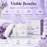Crème Contour des Yeux Anti-Âge au Rétinol Fermenté et Peptides pour l'Élimination des Cernes, des Poches et le Lissage des Rides et Ridules, Hydratant Raffermissant Sous les Yeux