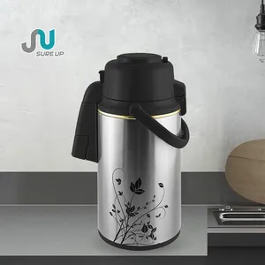 Good Price Flower Printing Kuwait Arabic Glass Liner Press Thermal Vacuum Stainless Steel Tea And Coffee Pot