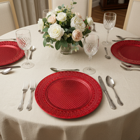 Assiettes de présentation dorées en PP durables et réutilisables de 13 pouces, motif personnalisé de luxe pour mariages, anniversaires, dîners et réceptions