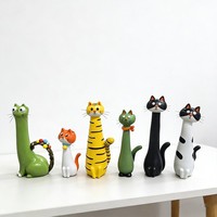Vas Resin Kucing Unik Buatan Tangan, Pot Bunga Bentuk Hewan Kreatif, Dekorasi Rumah, Ornamen Seni, Hadiah Pindah Rumah