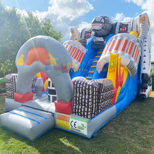 Parque infantil inflable comercial con temática de robots, castillo inflable con tobogán, área de juegos gigante. - Product Image 2