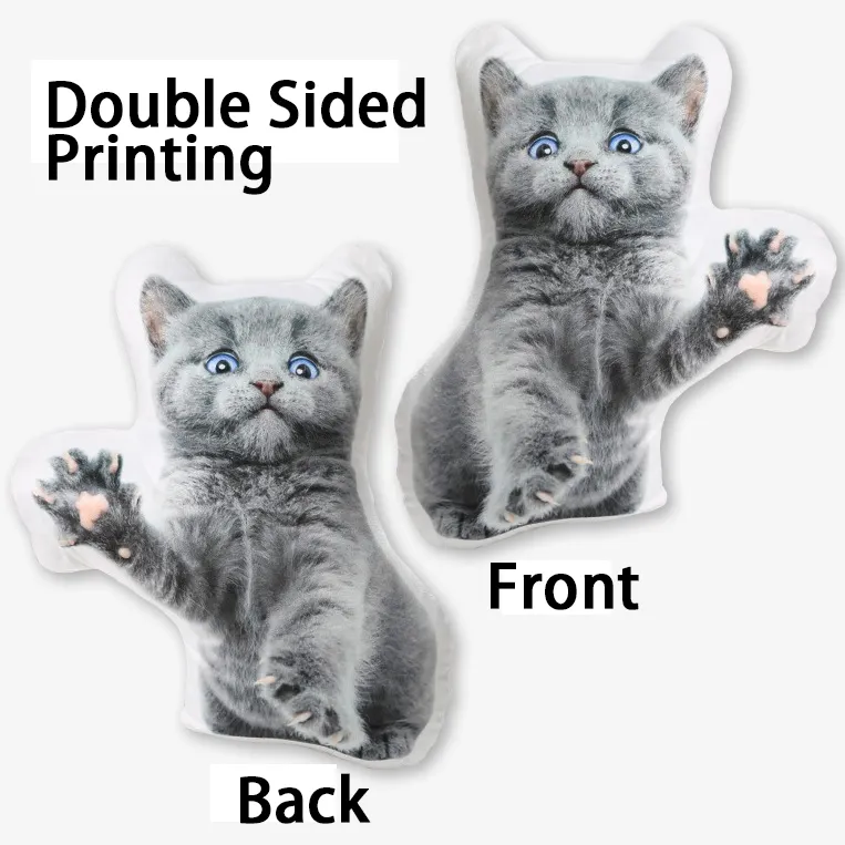 หมอนอิงพิมพ์ลายการ์ตูนรูปสุนัขแมวการ์ตูนออกแบบได้ตามต้องการสำหรับสัตว์เลี้ยงดีไซน์ของคุณ