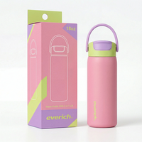 Bouteille d'eau en acier inoxydable de 18 oz avec couvercle à paille anti-fuite et ouverture facile, vente en gros d'usine Everich, ODM, pour activités de plein air