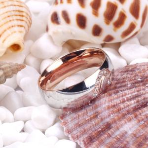 One Pair of Selling <b>Couple</b> Rings 18k Real Gold Plated Stainless Steel Engagement Ring Set Simple Diamond Zircon Ring - Product Image 3