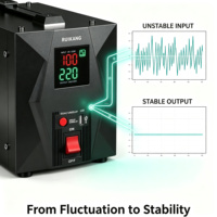 Stabilisateur de tension monophasé LCD AVR 2000VA en gros, en aluminium, résistant à la chaleur et à l'humidité, protection contre les surtensions, pour appareils électroménagers