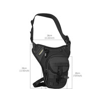 Sac de jambe tactique unisexe pour moto, multifonctionnel, imperméable, respirant, en PU, pour sport de plein air, sac banane/bandoulière 45