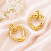 Boucles d'oreilles plaquées or 18 carats, accessoire élégant et imperméable pour femmes, look tendance, usage quotidien