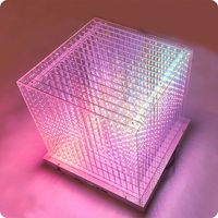 Vitrine d'affichage 3D LED RGB XQD, Cube lumineux 3D multicolore pour hall d'hôtel, zone spa, complexe aquatique, terrasse, place publique, atrium