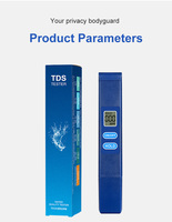 Analyseur de qualité de l'eau TDS H1A personnalisable, design bleu, testeur à réponse rapide pour l'aquaculture, l'agroalimentaire et l'usage quotidien