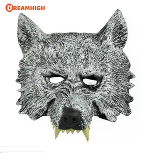 Vendita calda maschera di schiuma maschera animale per la festa di Halloween accessorio tigre scimmia lupo maschera Cool