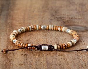Pulsera de titanio estilo punk de diseño original para hombre con ágata gris natural y forma geométrica turquesa para regalo de <span class=keywords><strong>amistad</strong></span> - Product Image 3