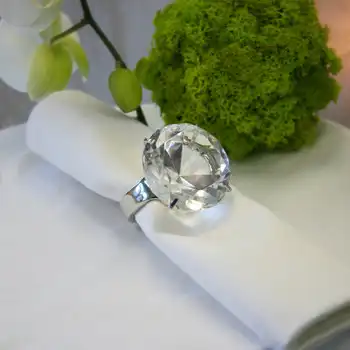 ग्लास हीरा नैपकिन रिंग क्रिस्टल नैपकिन रिंग धारकों शादी के तोहफे