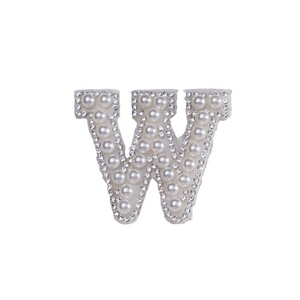 New Ngọc Trai 26 Bảng Chữ Cái 3D Rhinestone Dán Nóng Chảy Keo Tự Làm Phụ Kiện Hotfix Mô Hình Dán Bán Buôn Hat Các Bản Vá Lỗi - Product Image 5