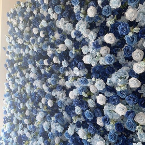 MSFAME Panneau Mural Floral 5D Bleu Hydrangea en <span class=keywords><strong>Fleurs</strong></span> de Soie pour Fêtes et Événements, 2,4 <span class=keywords><strong>M</strong></span> x 2,4 <span class=keywords><strong>M</strong></span> - Product Image 6