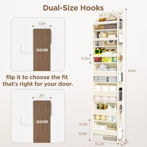 <b>Over</b> <b>The</b> <b>Door</b> Organizer 7 Tier With 14 Side Pockets Hanging Storage For Bathroom Closet - Product Image 3