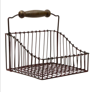 Cesta de alambre de metal de almacenamiento de alta calidad con forro de tela Cesta general de metal Gacie Oaks - Product Image 1