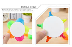 Rotulador resaltador en forma de flor de cinco colores con logotipo personalizado, papelería multicolor para uso escolar o regalos - Product Image 4