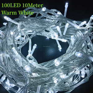 Hot Bán Rẻ Hơn Trong Suốt 220V 8 Chức Năng 100LED 10Meter Kỳ Nghỉ Chuỗi Ánh Sáng Giáng Sinh Trang Trí Ánh Sáng Sân Vườn Nhà Ánh Sáng - Product Image 2