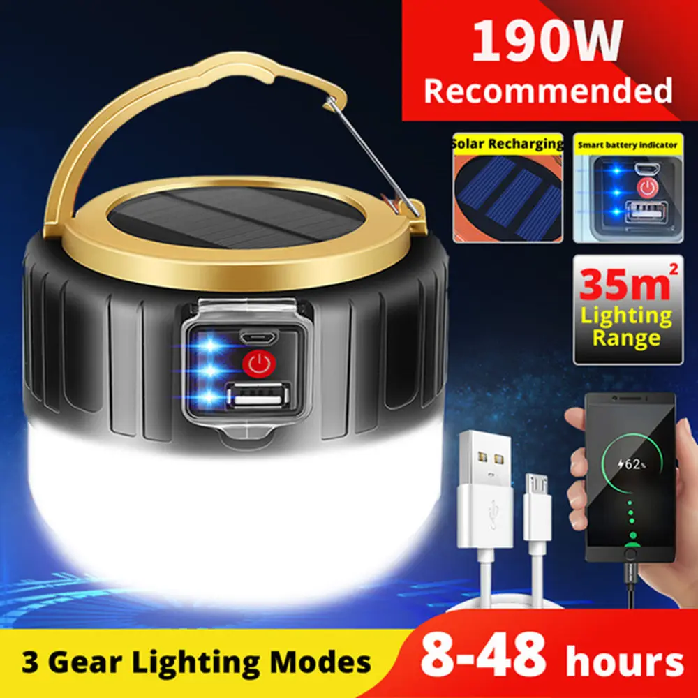 Outdoor Mini Power Bank Notfall Tisch lampe Fernbedienung Zelt Laterne Tragbare USB OEM Wiederauf ladbare LED Solar Camping Lichter