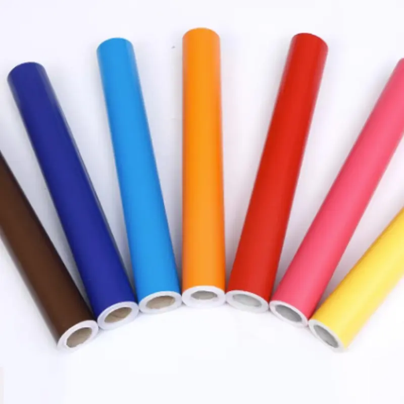 PVC kendinden yapışkanlı renk kesme vinil rulo toptan renkli kesme vinil ploterler için kesme