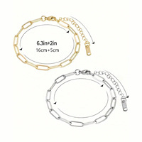 Wurosi – Lot de 15 chaînes de bracelet à maillons plaquées or en acier inoxydable pour femmes avec fermoirs mousquetons (Or + Argent)