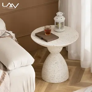 Mesa de cabeceira redonda moderna, sala de estar, sofá nórdico, branco, mesa de cabeceira