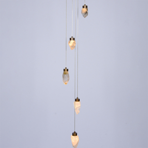 Lustre LED en cristal naturel de luxe avec CRI 90, long lustre pour escalier, idéal pour hall d'hôtel, villa, foyer, éclairage de projet - Product Image 4