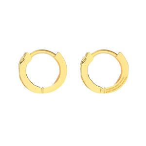 Pendientes Huggie Bvlgari Chapados en Oro, Diseño Minimalista, Unisex, Uso Diario, Joyería de Oro de 14K, Pendientes Finos - Product Image 1