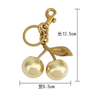 New Style Promotional Creative Car Charm Small <b>Gift</b> for Girls Gold Cherry Key Chains Cute Fruits Acrylic Cherry Keychain - Product Image 3