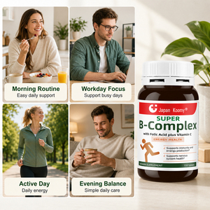 Complexe B de Haute Qualité Shecome avec Vitamine C <span class=keywords><strong>et</strong></span> <span class=keywords><strong>Acide</strong></span> <span class=keywords><strong>Folique</strong></span> pour la Conversion des Aliments en Énergie – Comprimés Énergisants pour la Santé - Product Image 5