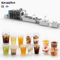 Machine de formage sous vide pour la fabrication de couvercles de gobelets en PP, PET, PS pour boissons froides, bubble tea, desserts aux fruits