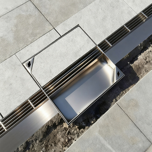 Современный наружный дренажный канал с инспекционным люком, водосточная труба, линейная решетка из нержавеющей стали, фильтр - Product Image 1