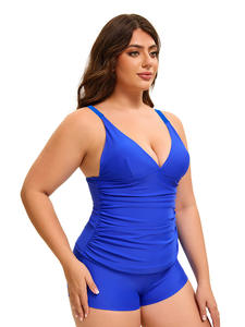 Traje de baño deportivo con diseño de espalda recortada con estampado de patrón sólido para mujer europea americana de talla grande Sexy transpirable - Product Image 3